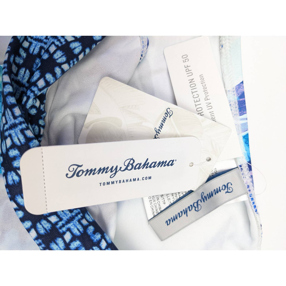 Tommy Bahama Aqua Petals High Waist Bikini Bottoms XXS/TTP - Picture 7 of 9